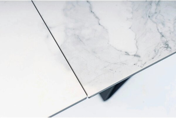 Masa moderna dining WESTIN III, alb/negru, ceramica/metal, 160-240x90x