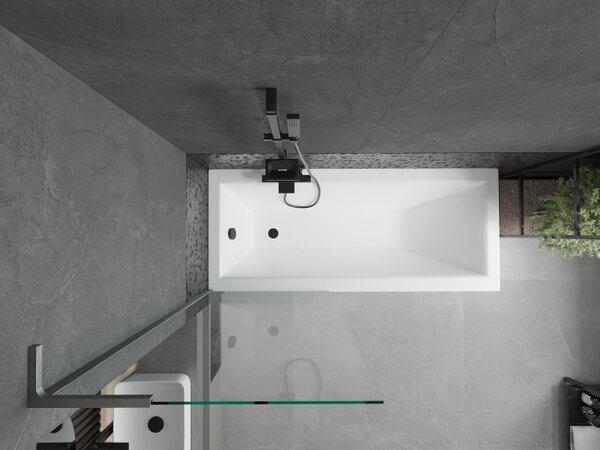 Mexen Next, paravan de baie 1 aripă 70 x 150 cm, aripă fixă, sticlă transparentă de 6 mm, profil grafit lustruit, 895-070-000-03-00-66