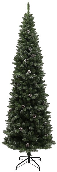 HOMCOM Brad de Crăciun Înzăpezit Înalt, 980 de Ramuri, Ø80x225 cm, Verde | Aosom Romania