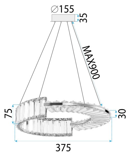 Lampa LED APP1527-CP40 CHROME