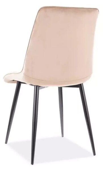 Scaun tapitat stofa CHIC, bej, catifea/metal, 50x58x88 cm