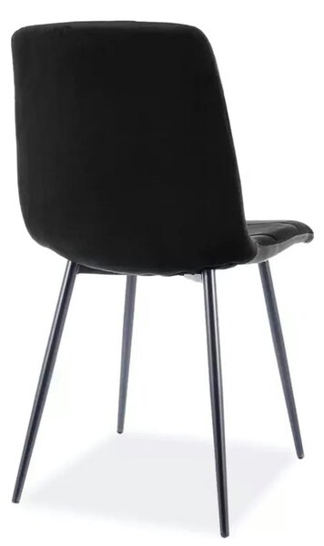 Scaun tapitat MILA, negru, stofa catifelata/metal, 45x41x86 cm