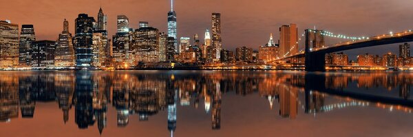 Tablou reflecția Manhattan-ului în apă