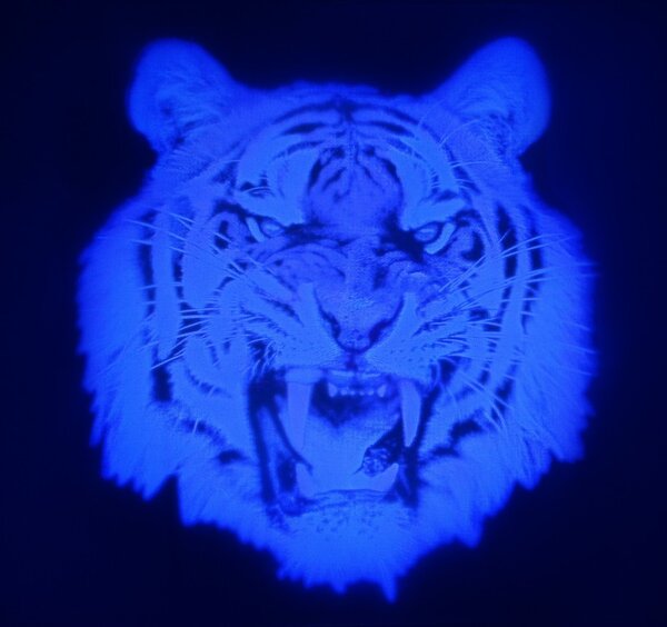 Sticker transparent cu imagine uv invizibila fluorescenta