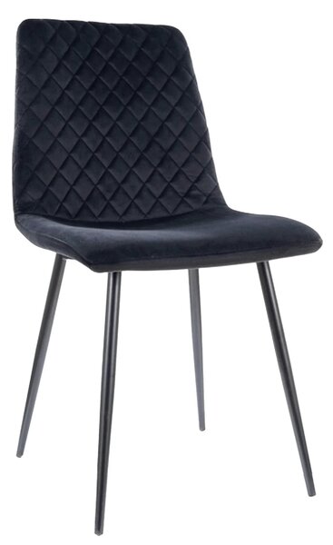 Scaun Irys, negru, stofa catifelata/metal, 46x42x84 cm