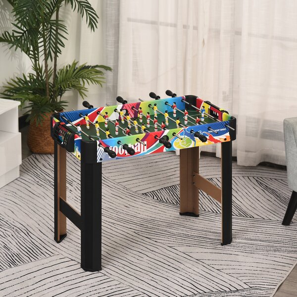HOMCOM Masă de Fotbal cu 2 Panouri de Scor, din Lemn, Oțel Inoxidabil și Plastic, 86.5x43.5x63 cm, Multicolor | Aosom Romania