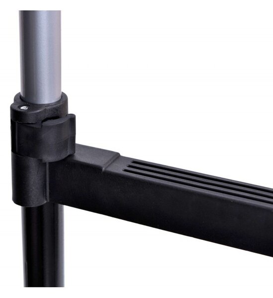 Suport dublu haine, stender umerase telescopic, inaltime 137 cm, otel cromat