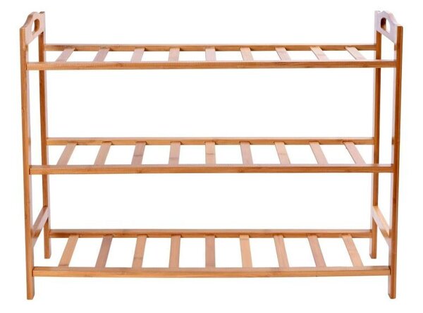 Raft pentru incaltaminte, 3 nivele, 68.5x51x24 cm, din bambus