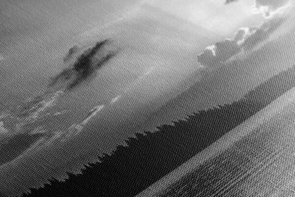 Tablou lac de munte alb-negru