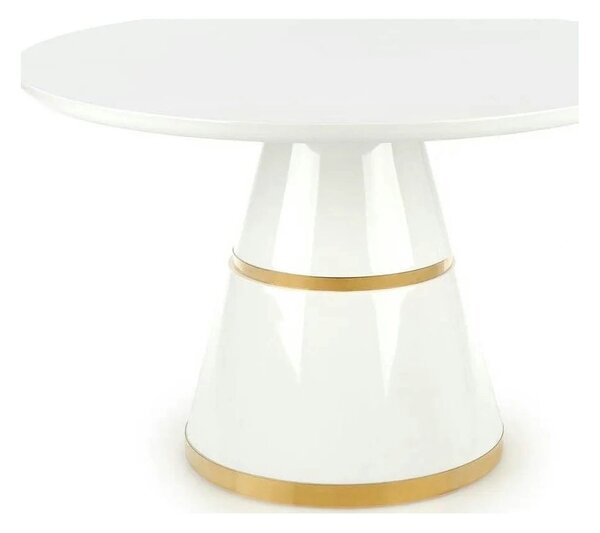 Masa rotunda 120 VEGAS, alb/auriu, MDF/metal