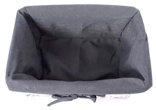 Cos de rachita elegant, interior captuseala in, 30x20x15cm, alb-gri