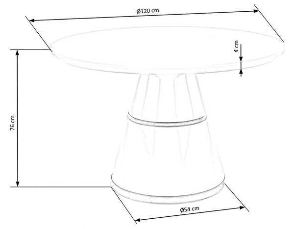 Masa rotunda 120 VEGAS, alb/auriu, MDF/metal