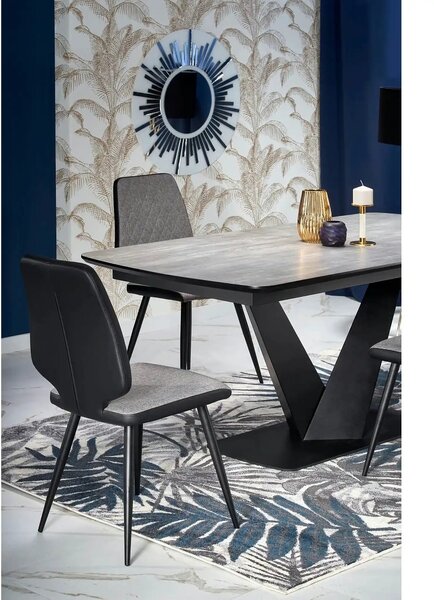 Masa extensibila MDF VINSTON, gri inchis/negru, 180/230x95x76 cm