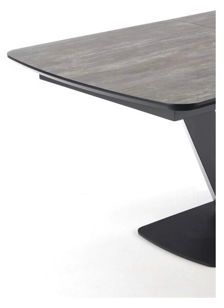 Masa extensibila MDF VINSTON, gri inchis/negru, 180/230x95x76 cm