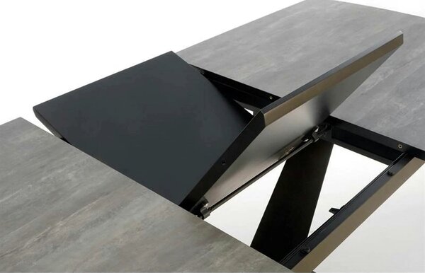 Masa extensibila MDF VINSTON, gri inchis/negru, 180/230x95x76 cm