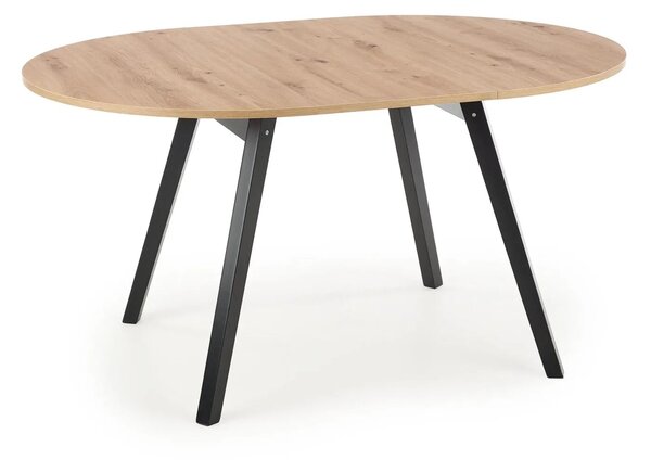 Masa rotunda extensibila bucatarie RUBEN, stejar artisan/negru, 102/14