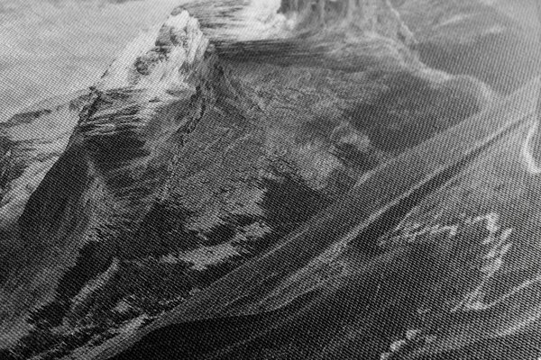 Tablou panoramă muntoasă alb-negru