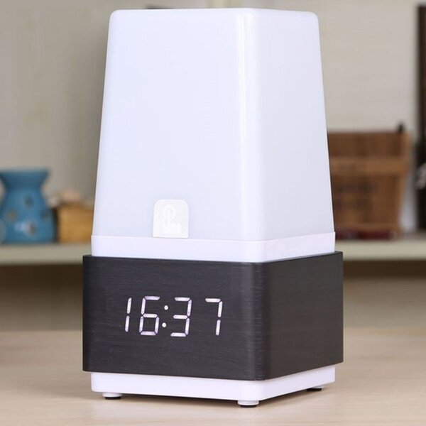 Lampa de birou LED cu ceas si senzor sunet, 3 alarme, USB, RESIGILAT