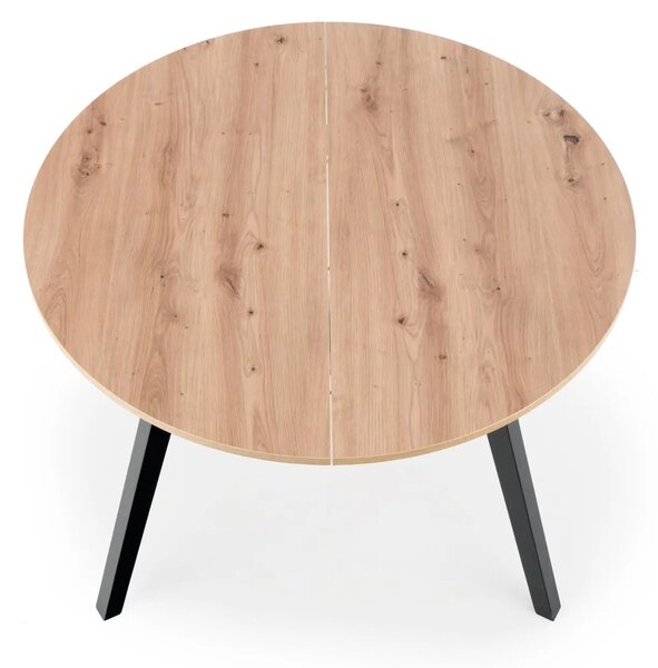 Masa rotunda extensibila bucatarie RUBEN, stejar artisan/negru, 102/14
