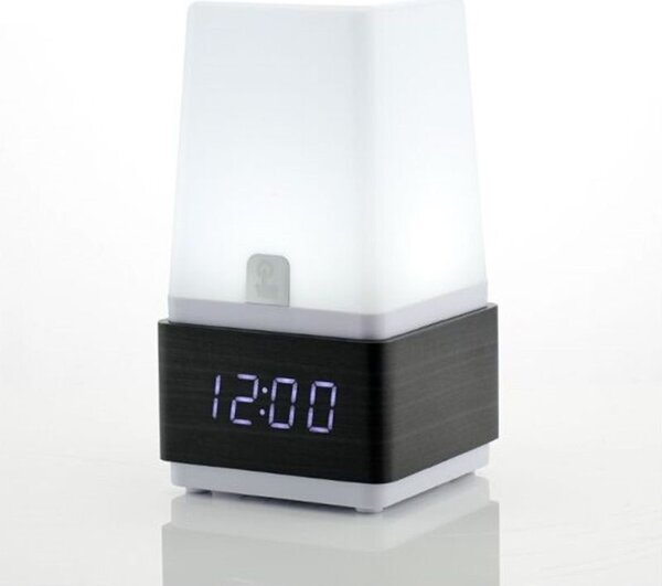 Lampa de birou LED cu ceas si senzor sunet, 3 alarme, USB, RESIGILAT