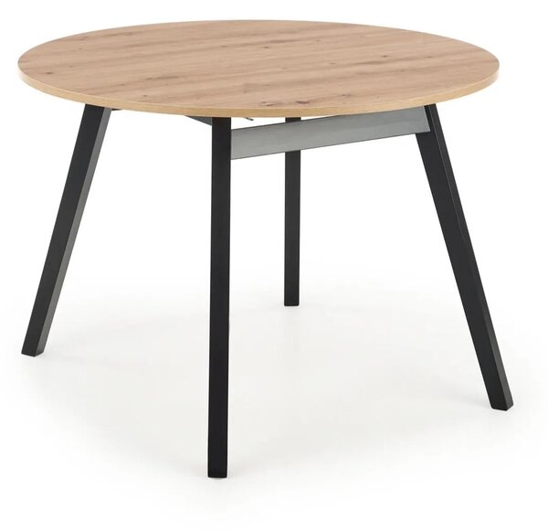 Masa rotunda extensibila bucatarie RUBEN, stejar artisan/negru, 102/14