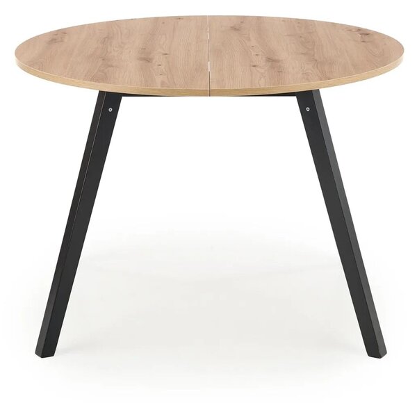 Masa rotunda extensibila bucatarie RUBEN, stejar artisan/negru, 102/14