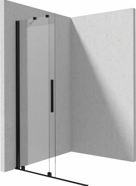 Deante Prizma perete cabină de duș walk-in 100 cm negru mat/sticla transparentă KTJ_N30R