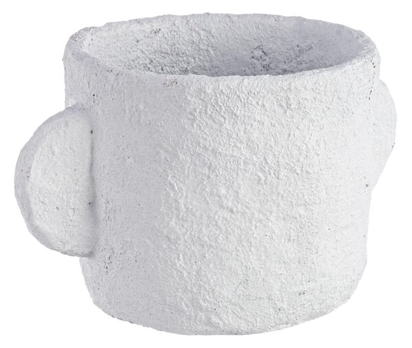 Ghiveci, Ercolano, Bizzotto, 21x15x12.5 cm, ciment, alb