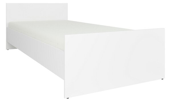 Cadru pat NEPO PLUS 90x200, alb, PAL laminat/metal