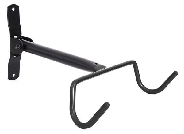 Suport bicicleta, fixare doua carlige, depozitare pe perete, otel, negru