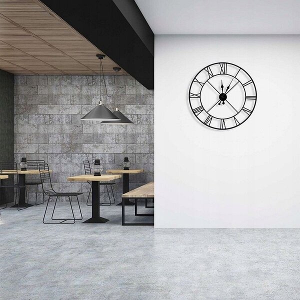 Ceas de perete in stil retro, metal, diametru 80 cm