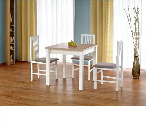 Masa extensibila GRACJAN, stejar sonoma/alb, PAL, 80/160x80x76 cm