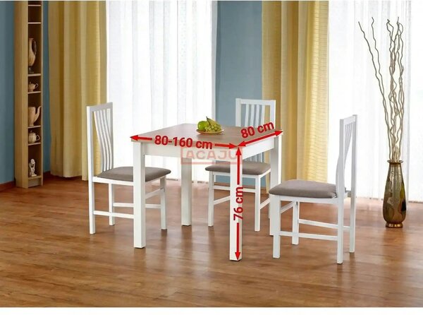 Masa extensibila GRACJAN, stejar sonoma/alb, PAL, 80/160x80x76 cm