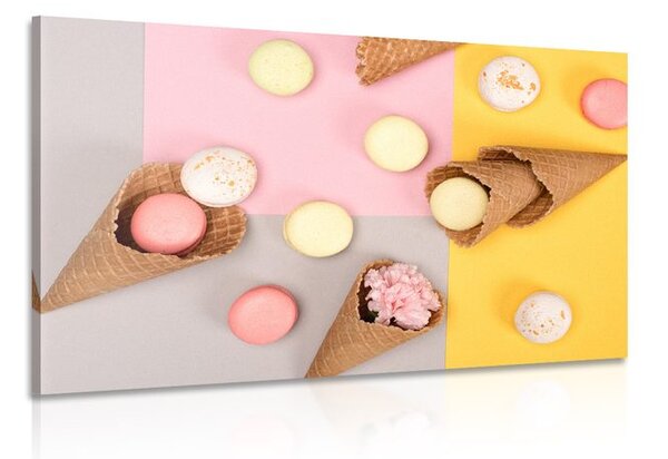 Tablou macarons în con