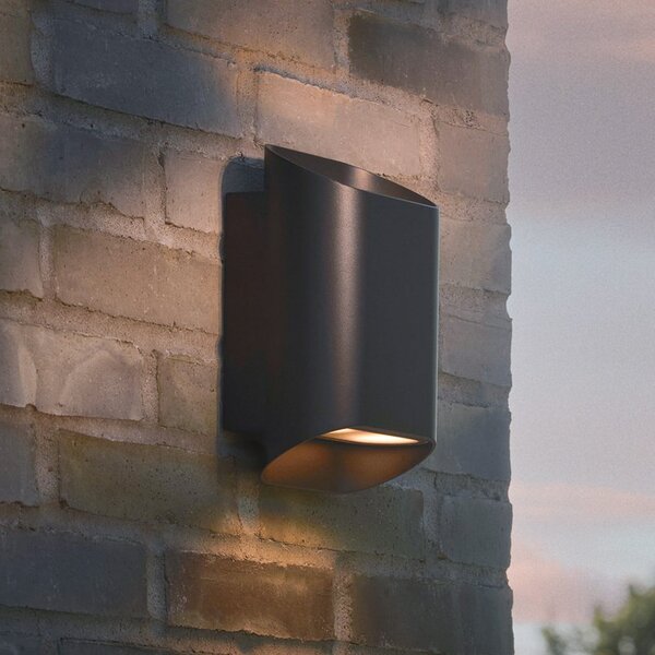 Nordlux Lampă de perete pentru exterior Nico 22 Round, negru, metal, lumină orientabilă, reglabil, Negru, Metal, Modern