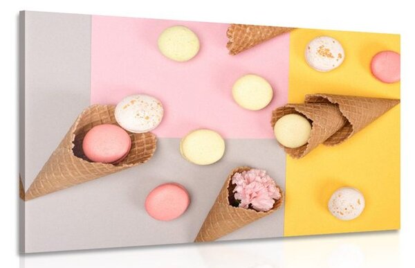 Tablou macarons în con