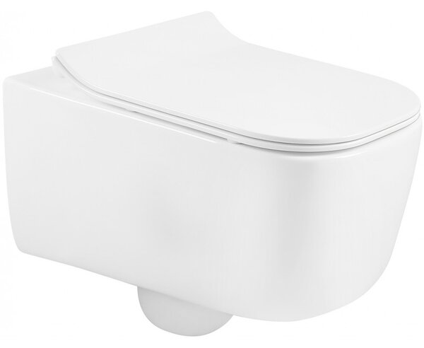Mexen STELLA, WC montat pe perete + scaun, 51 x 35 cm, alb, 3368XX00+39080100
