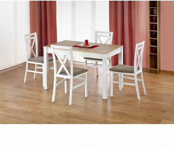 Masa extensibila MAURYCY, stejar/alb, PAL, 118/158x75x76 cm