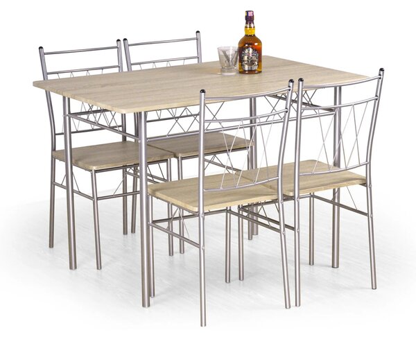 Set masa si 4 scaune FAUST, stejar sonoma