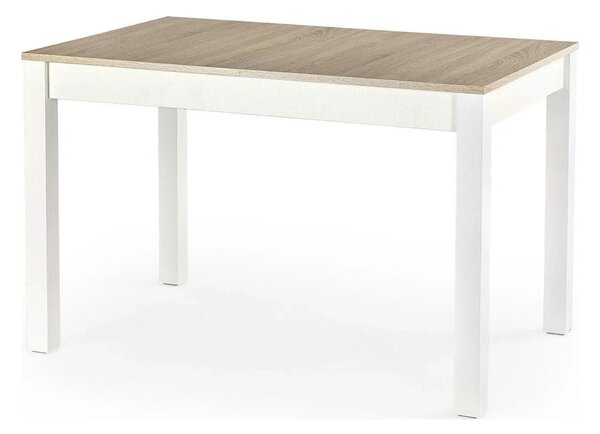Masa extensibila MAURYCY, stejar/alb, PAL, 118/158x75x76 cm