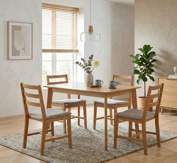 Set masa si 4 scaune CORDOBA, gri/stejar