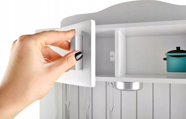 Bucatarie pentru copii, MDF, lampa LED, cuptor, aragaz, chiuveta, ustensile gatit, 93x43.5x28.5 cm