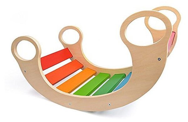 Balansoar rocker din lemn, placa de echilibru, multifunctional, multicolor