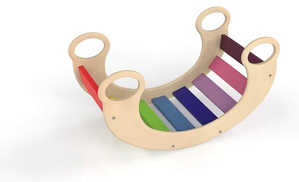 Balansoar rocker din lemn, placa de echilibru, multifunctional, multicolor