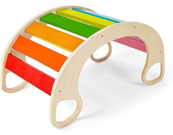 Balansoar rocker din lemn, placa de echilibru, multifunctional, multicolor