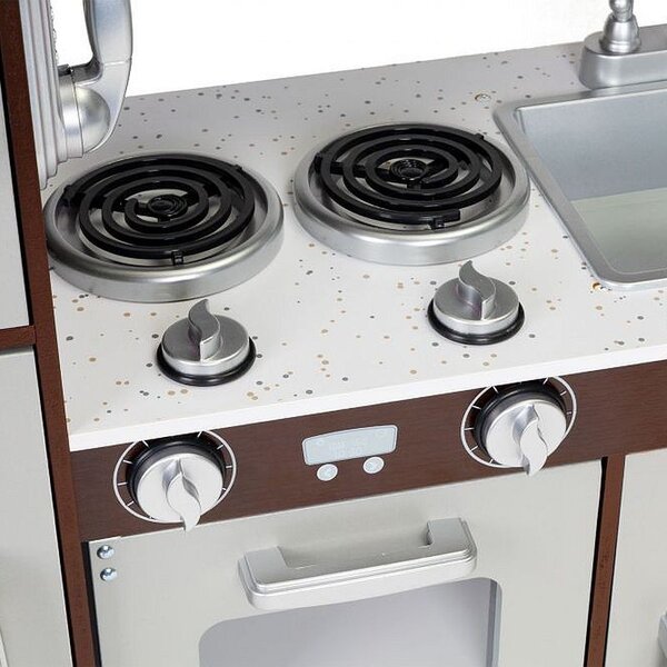 Bucatarie pentru copii, utilata cu frigider, chiuveta, aragaz, cuptor cu microunde, telefon, 83x30x95 cm, MDF