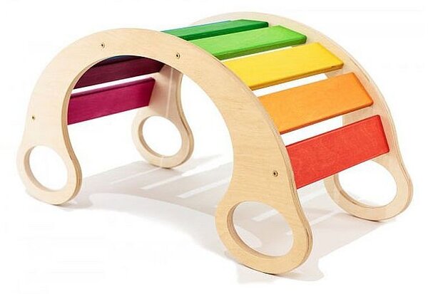 Balansoar rocker din lemn, placa de echilibru, multifunctional, multicolor