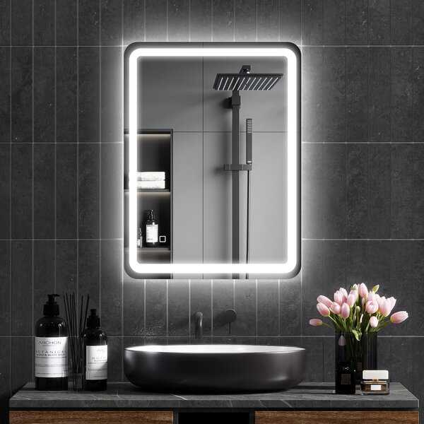 Kleankin Oglinda pentru baie cu lumini LED, 70 x 50 cm | Aosom Romania