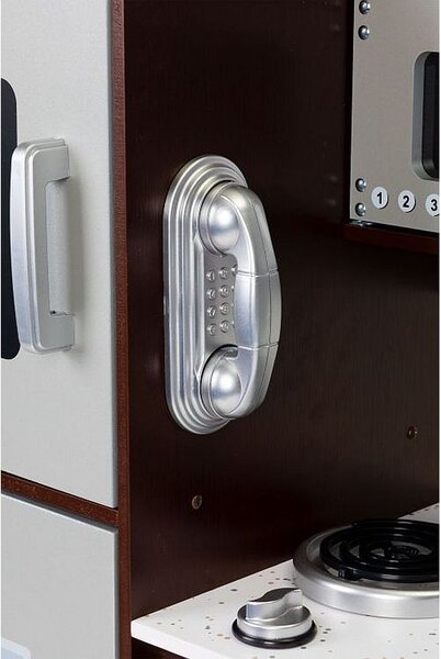Bucatarie pentru copii, utilata cu frigider, chiuveta, aragaz, cuptor cu microunde, telefon, 83x30x95 cm, MDF