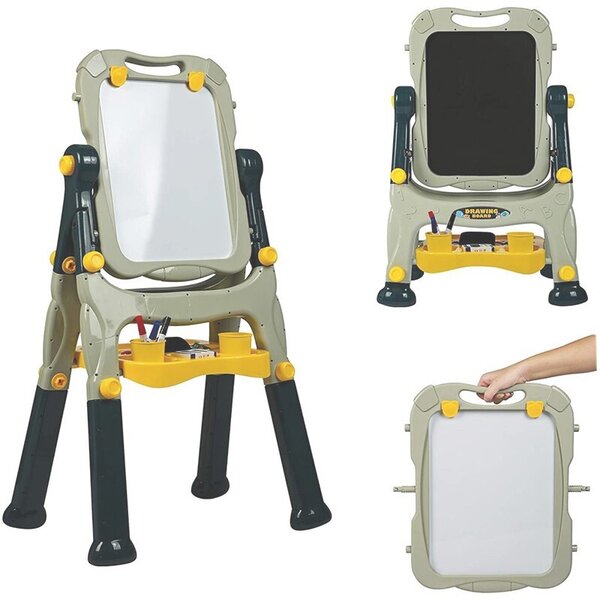 Tabla magnetica si de scris cu 2 fete, 40x50 cm, inaltime reglabila 83-110 cm, 30 accesorii incluse